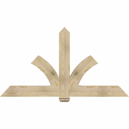 Ekena Millwork Redmond Rough Sawn Timber Gable Bracket, Douglas Fir, 72"W x 39"H x 4"D x 6"F, 13/12 Pitch GBW072X39X0406RED00RDF